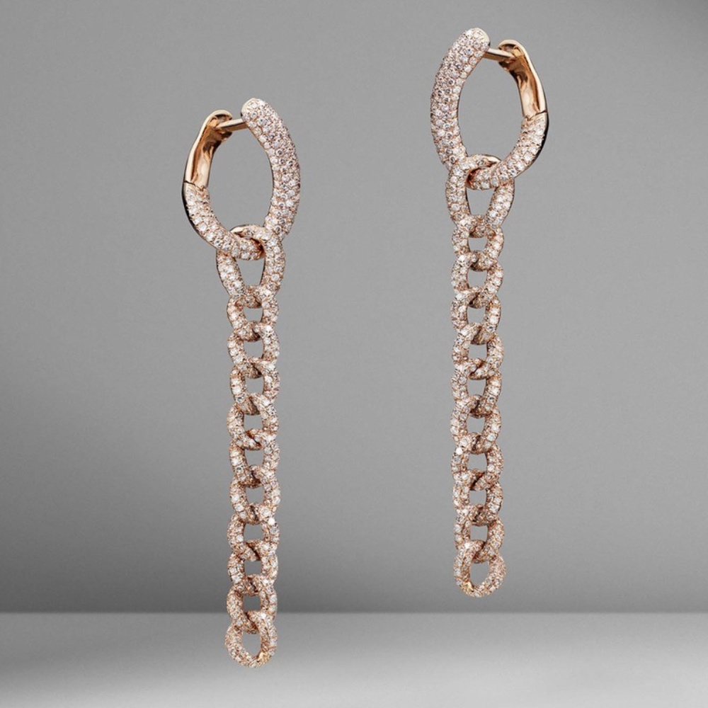 SHAY Diamond Pave Drop Link Earrings